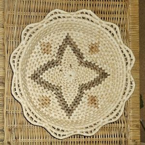 Vintage Woven Round Basket Decor